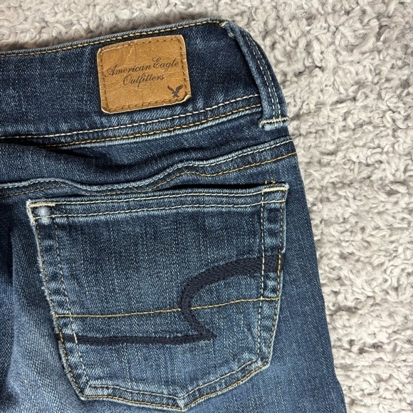 American Eagle Jeans Womens 0 Slim Boot Stretch Dark Wash Basic Casual Denim - Picture 4 of 6